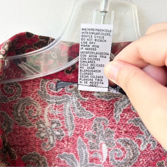 NWT Vintage Sag Harbor rayon 2pc skirt set with long sleeved shirt & maxi skirt - Picture 5 of 16